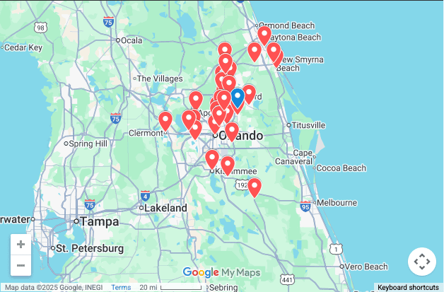 Modern Plumbing Industries Service Area Map